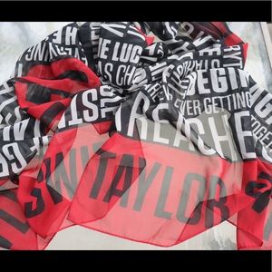 RARE Like NEW Taylor Swift Scarf Red Album Collector’s Item Song Titles